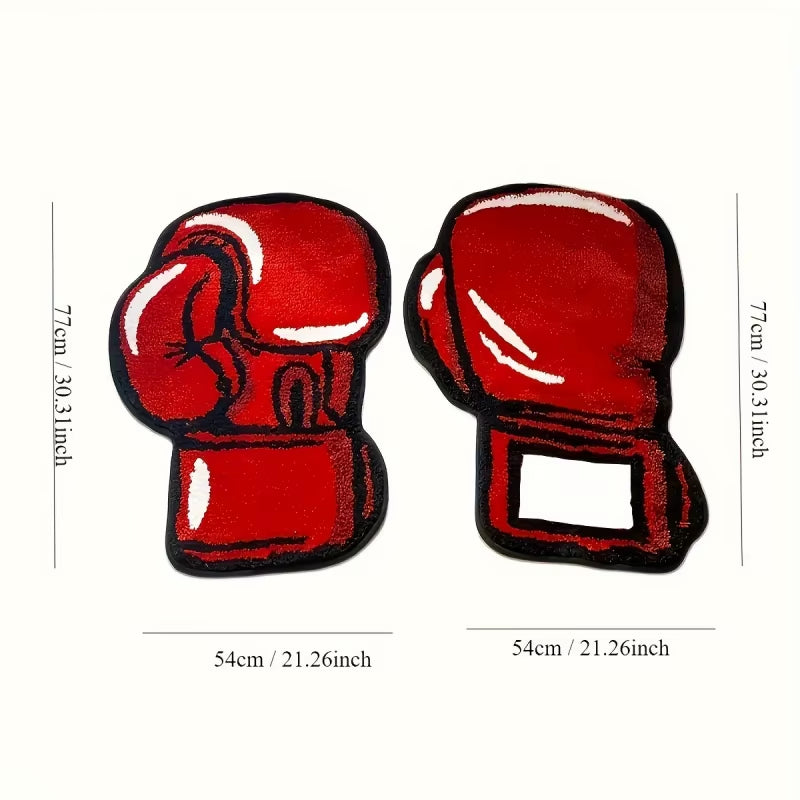 VIKAMA Creative Boxing Gloves Design Carpet Home Decor. Non-Slip and Dirt-Resistant, Floor Mats in Living Rooms and Bedrooms.