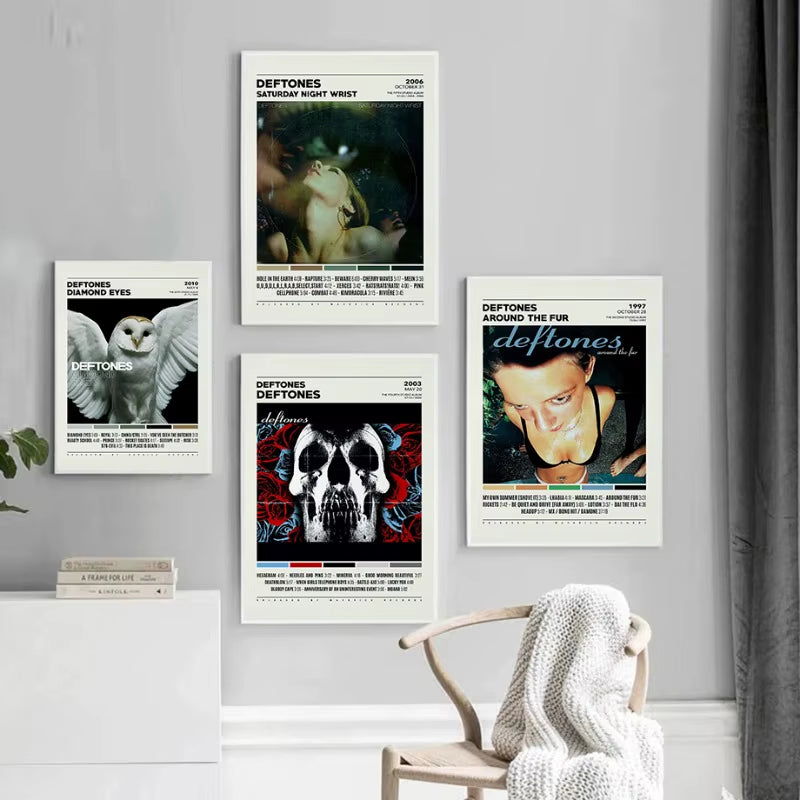 Deftones Band Poster Print Canvas Painting around the Fur/Saturday Night Wrist Music Album Cover for Room Home Wall Art Decor