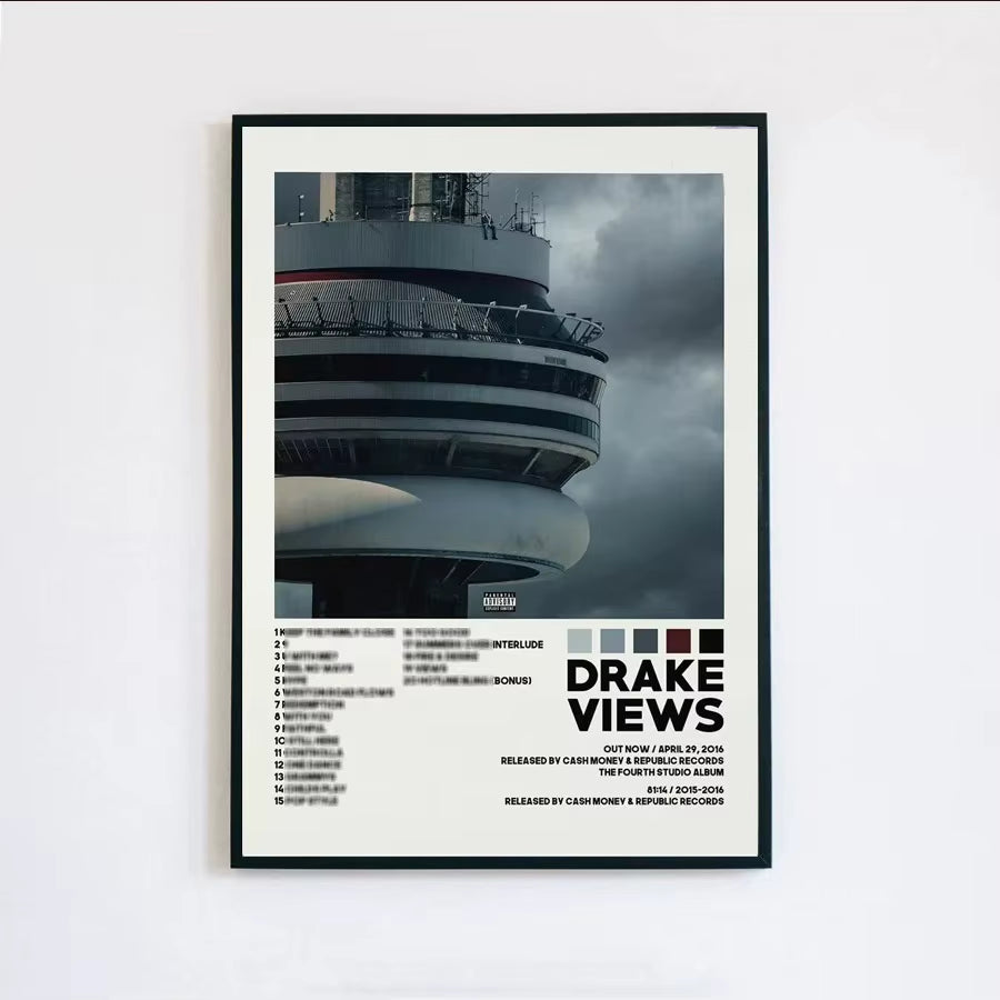 Poster Prints New Drake Views Take Care Her Loss Dogs Music Album Cover Canvas Painting Wall Art Picture Living Room Home Decor