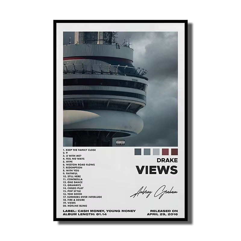 Rap Singer Kanye West Art Poster, Pop Music Album Cover High-Definition Printed Canvas Painting, Home Wall Decoration, Frameless