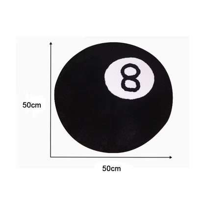 Creative 8 Ball Rug Indoor Home Decoration Spooky Halloween Gifts 8 Ball Accent round Tufting Soft Rug Horror Movie Mat