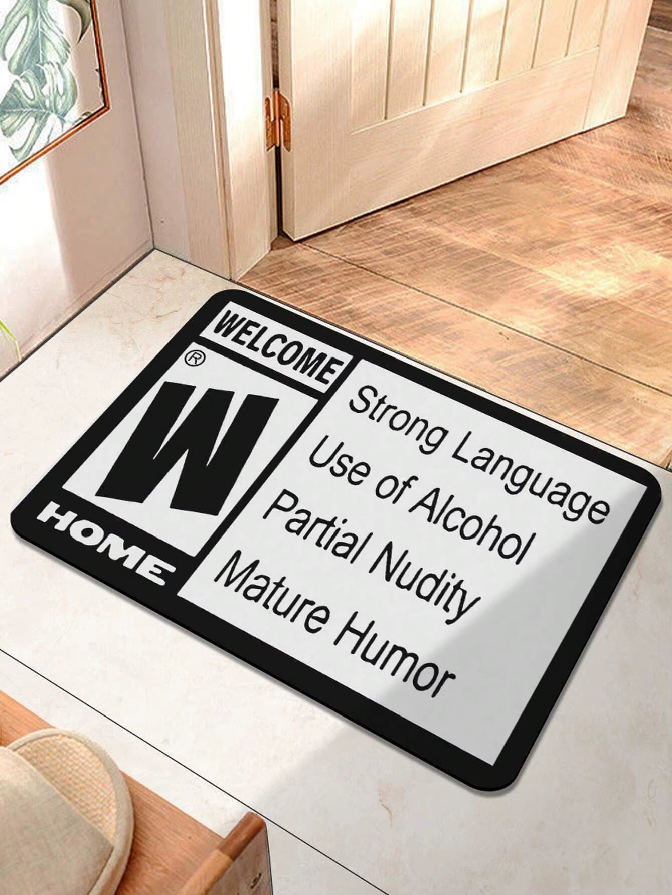 VIKAMA Welcome Printed Carpet, Durable and Washable, Crystal Velvet Home Entrance Doormat, Bedroom Entrance Mat, Home Decor