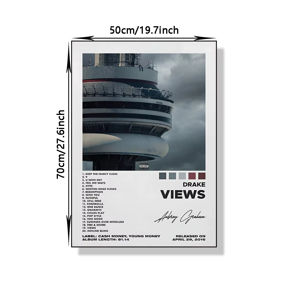 Rap Singer Kanye West Art Poster, Pop Music Album Cover High-Definition Printed Canvas Painting, Home Wall Decoration, Frameless