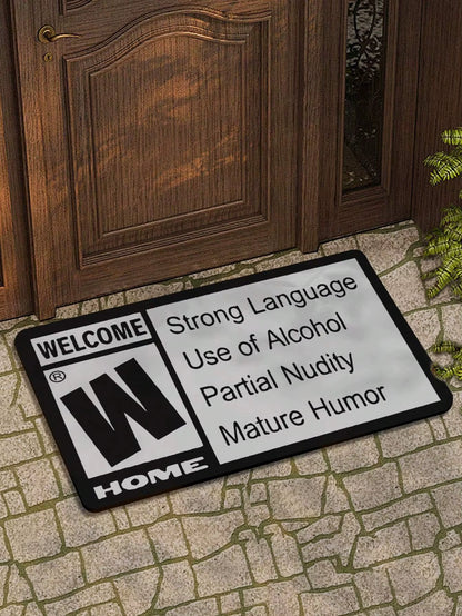 VIKAMA Welcome Printed Carpet, Durable and Washable, Crystal Velvet Home Entrance Doormat, Bedroom Entrance Mat, Home Decor