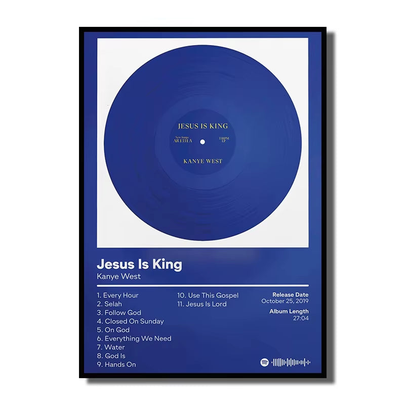 Rap Singer Kanye West Art Poster, Pop Music Album Cover High-Definition Printed Canvas Painting, Home Wall Decoration, Frameless