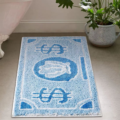 VIKAMA Waterproof Cartoon Note Money Floor Mat - Anti-Fouling, Anti-Static Carpet for Living Room and Bedroom Home Decor
