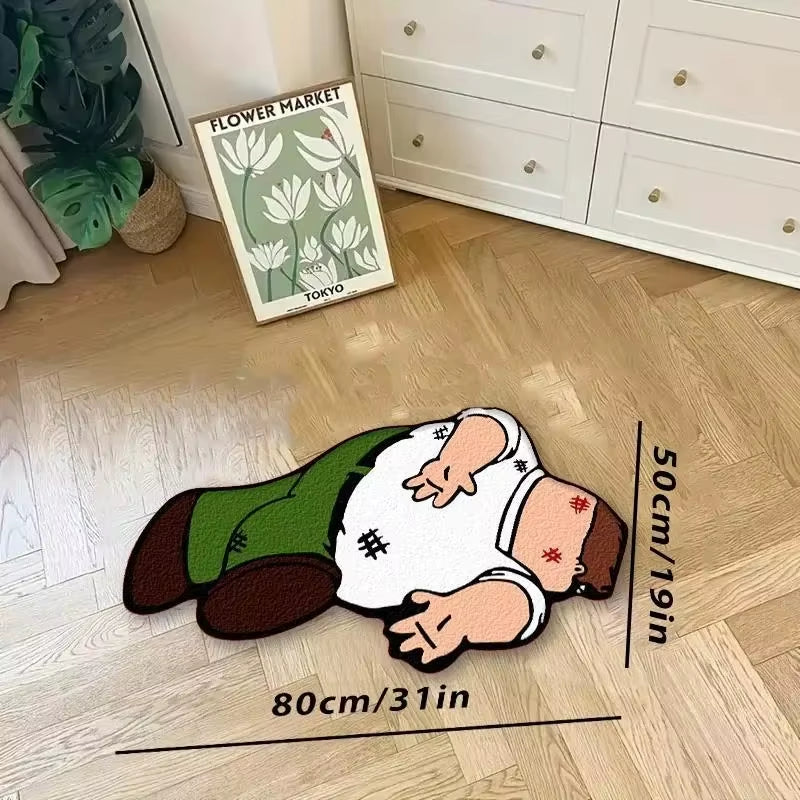 VIKAMA Cartoon Character Pattern Bedroom Carpet, Living Room Decoration Carpet, Bedside Floor Mat, Waterproof Home Decoration