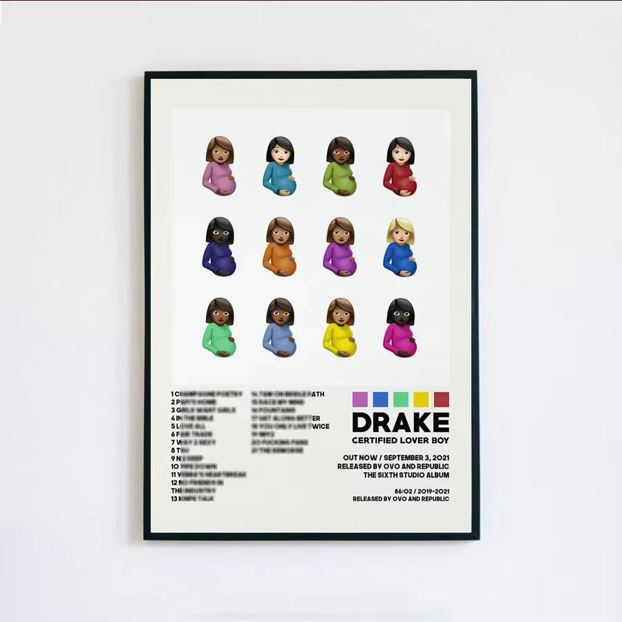 Poster Prints New Drake Views Take Care Her Loss Dogs Music Album Cover Canvas Painting Wall Art Picture Living Room Home Decor