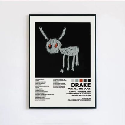 Poster Prints New Drake Views Take Care Her Loss Dogs Music Album Cover Canvas Painting Wall Art Picture Living Room Home Decor
