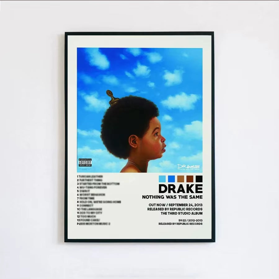 Poster Prints New Drake Views Take Care Her Loss Dogs Music Album Cover Canvas Painting Wall Art Picture Living Room Home Decor