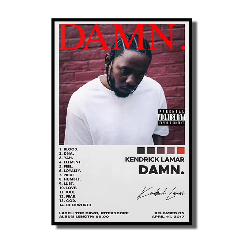 Rap Singer Kanye West Art Poster, Pop Music Album Cover High-Definition Printed Canvas Painting, Home Wall Decoration, Frameless